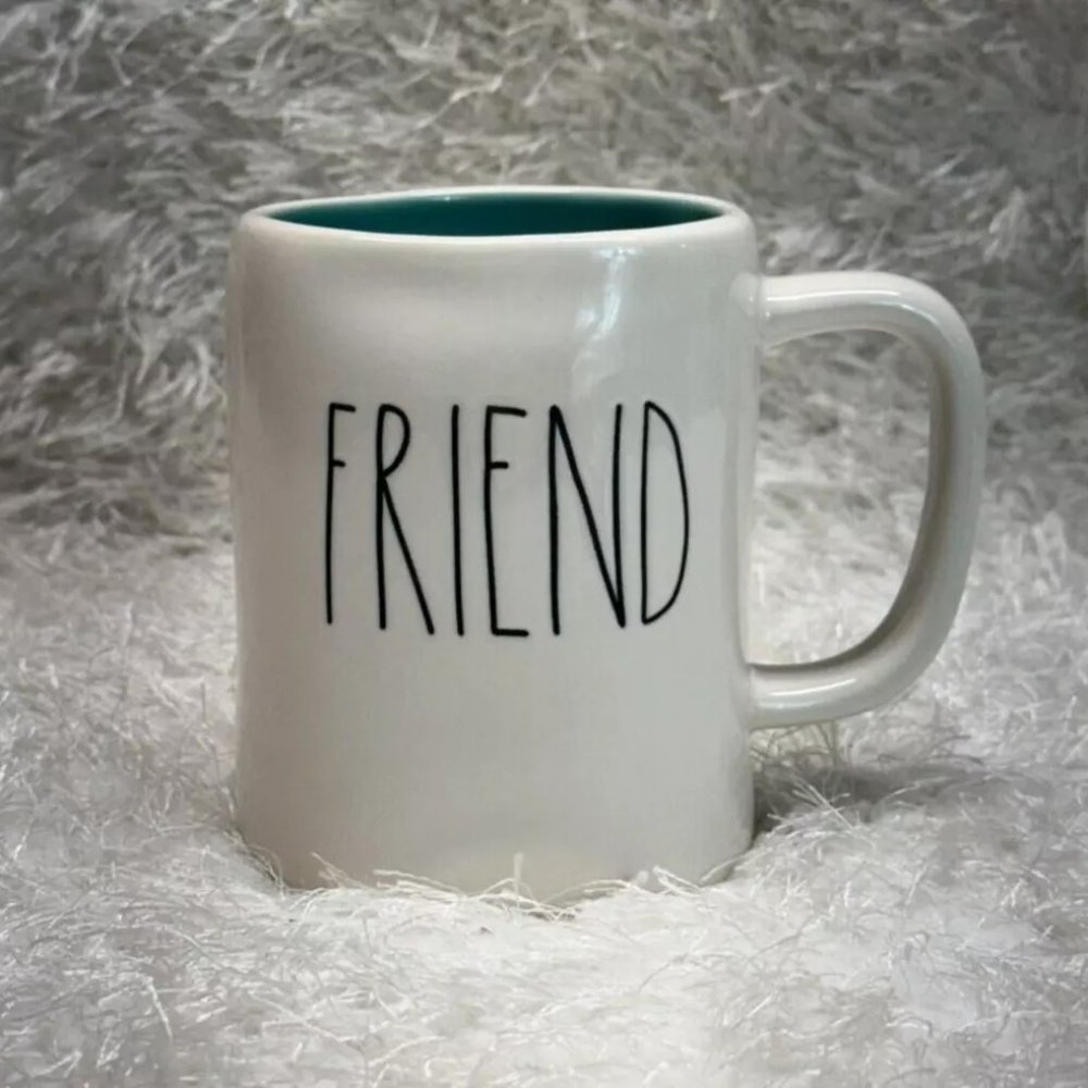 Rae Dunn White Mug “FRIEND “ Ceramic 16 Oz